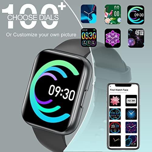 Hystorm Smart Watches for Men Mulher, 1,81 Relógio inteligente com chamadas Bluetooth, Fitness Tracker Assista IP68 Modos esportivos