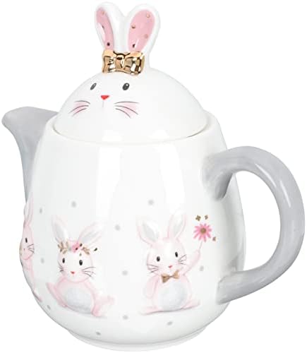 Ganazono estilo europeu belny coelho coelho de coelho porcelana bule de chá belter bule belter chaleira de chá cerâmica