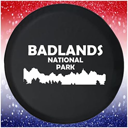 Grande capa de pneu sobressalente Badlands National Park Dakota South Black 35 polegadas