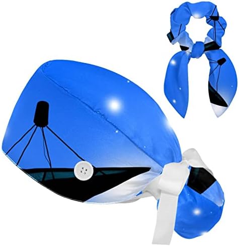 Antena neve azul céu tampa de esfoliação ajustável com botões Cabelo arco Armado de suor macio