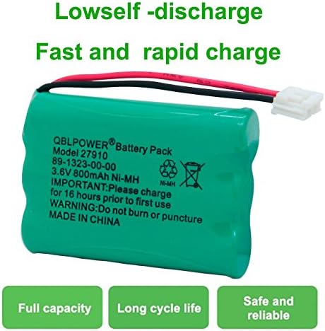 QBLPower 27910 Bateria de telefone sem fio Compatível com VTech 89-1323-00-00 AT & T E1112 E2801 TL72108 MOTOROLA SD-7501 RADIOSHACK
