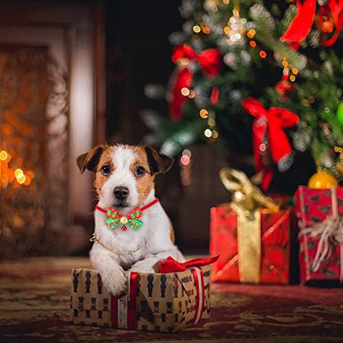 Qkurt 3 pacote colarinho de estimação de natal, colarinho de cão de gato de natal com renas árvores de Natal padrão de floco de