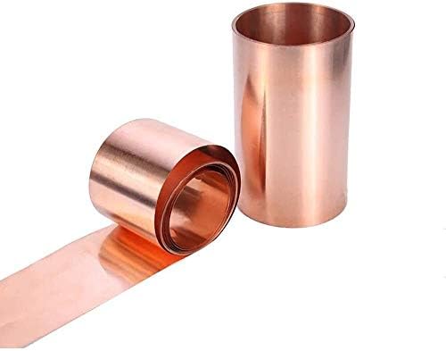 Folha de cobre de Yiwango 99,9% Folha de metal de cobre pura 0,05x200x1000mm para artesanato aeroespacial puro folha de cobre
