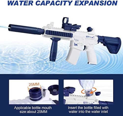 M416 Pistola de água elétrica, brinquedos automáticos de pistola, longo alcance e alta pressão para batalhas de água intensas