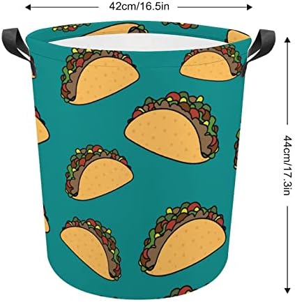 Piada mexicana piada redonda cesto de lavanderia cestas de roupas sujas à prova d'água com alças Bolsa de armazenamento de lixo