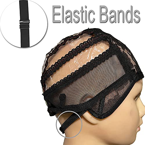 5 Pacote de peruca ajustável elástica preta com acessórios de tampa de peruca para maquiagem de mulheres ou fabrica acessórios