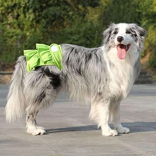 Fraldas de cachorro laváveis ​​fêmeas 3 pacote reutilizável fraldas de cachorrinhos altamente absorventes, fraldas flexíveis para