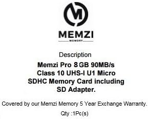 MEMZI PRO 8GB CLASS 10 90MB/S MICRO SDHC CARTÃO DE MEMÓRIA COM ADAPTOR SD e MICRO USB LEITOR PARA LG STYLO 3, FIESTA, EXAL