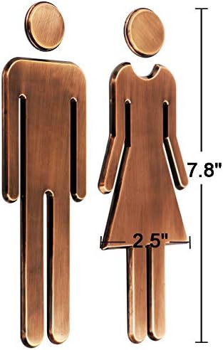 RJWKAZ 7.8 Premium banheiro signo de adesivo acrílico Backed Men e Women's Bonet Sign