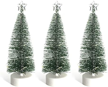 DinQ Artificial Pequena Árvore de Natal, Árvore de Natal Pequena com Cordas de LED, Chapéu de Estrela da Árvore, Adequado para Decoração de Desktop Sala do quarto do escritório em casa