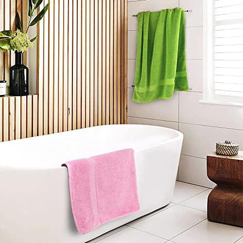 Toalhas de banho limpas 2 cores, 2 toalhas de chuveiro de algodão para banheiro, Super macio altamente absorvente toalhas fofas