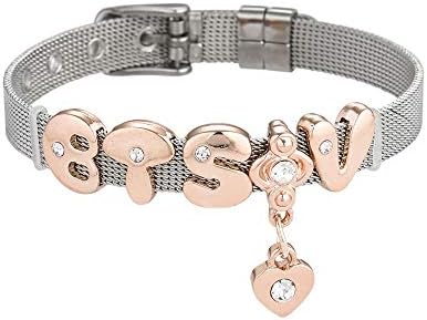 Fishus BTS Bangtan Boys Bracelet Letters Nome do membro BTS, BTS / Bracelete artesanal de titânio