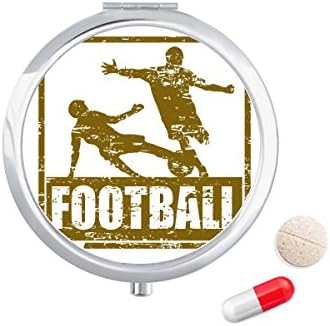 Jogador de futebol marrom tackle slide tackle caixa de comprimidos de bolso caixa de armazenamento dispensador de recipiente