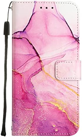 Caso Gyhoya para Samsung Galaxy A14 5G Caso de carteira fofo com kickstand magnético e suporte de couro Caixa protetora de couro para mulheres compatíveis com a Samsung Galaxy A14 5g Mábria rosa