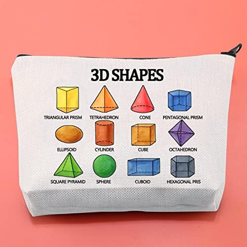 Blupark 3D Shapes Makeup Bag Geométrico Montessori Gift Professor Math Math Saco de cosméticos