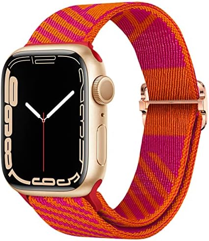 Moda Bandas de nylon elástico compatíveis com Apple Watch 38 40 41 42 44 45mm, esporte Sport ajustável Solo Loop Elastic de pulseiras para a série Iwatch 7/6/5/4/3/2/1/se