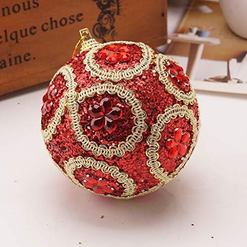 Ornamento Ball Xmas 8cm Balinhas Tree Glitter Rhinestone Decoration Decoração de Natal Hanges Glass Vaso com corda