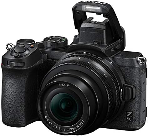 Nikon Z 50 DX Formato Mirrorless Câmera com lente VR de 16-50 mm e 50-250mm, pacote com alça de pescoço, caixa, cartão SD de 64 GB e acessórios