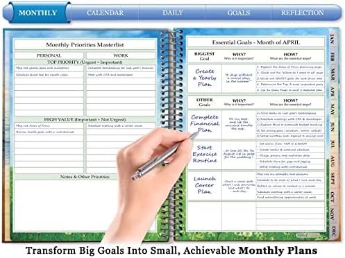 2 em 1 pacote de planejador de capa dura - Tools4Wisdom 2023-2024 Planejador de abril de 2023 a junho de 2024 -