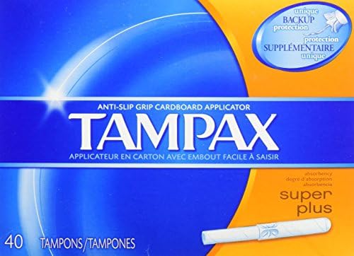 Tampax Super Plus tampões com aplicativo de papelão lavável-40 CT