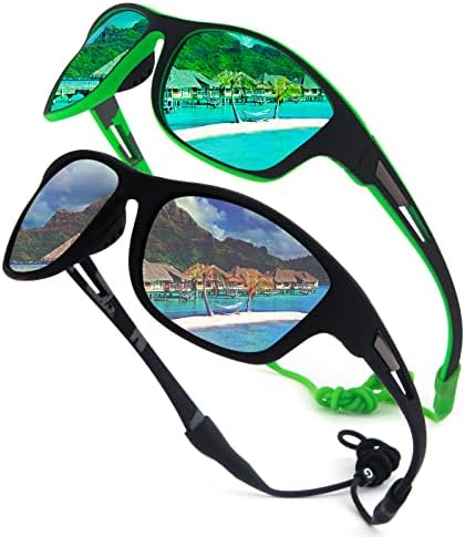 Óculos de sol esportivos polarizados da OCERAVE 2 Pacote para homens Pesca de beisebol Ciclismo de golfe Golf Motorcycle