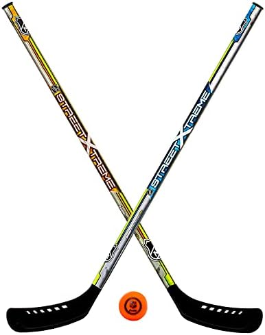 Franklin Sports NHL Kids Street Hockey Stick Conjunto - Inclui bola de hóquei de rua juvenil + bola de hóquei ao ar livre