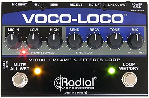 Engenharia radial voco-loco vocal pré-amplificador e comutador de efeitos