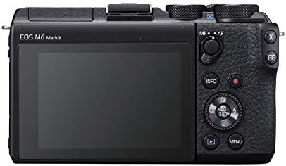Câmera de espelho Canon [EOS M6 Mark II] Para Vlogging | Sensor CMOS | Dual Pixel CMOS Auto Focus | Wi-fi | bluetooth e vídeo 4K, preto