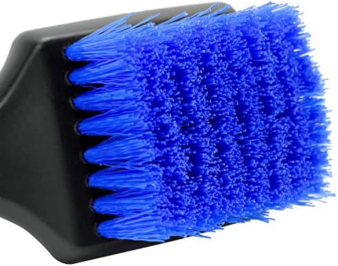 Brush de limpeza de carpete e estofamento viking, escova de esfoliação para interior e casa do carro, preto/azul