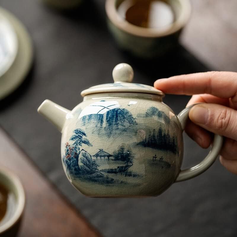 Ceda de cerâmica pintada à mão Cerâmica de cerâmica Cerimônia de chá vintage Definir leite oolong Tea Tie Guan Yin Jasmine Tipo