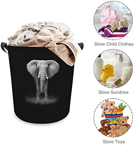 Africa elefante cesta de lavanderia dobrável Lavanderia cesto de lavanderia saco de armazenamento com alças