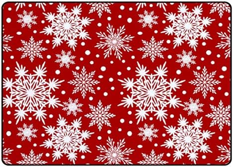 Xollar 72 x 48 em tapetes de área grande de crianças brancas floco de neve vermelho Ranta de bebê de berçário macio para a