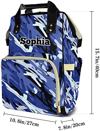 Bolsa de mamãe de camuflagem azul para a bebê de fraldas personalizadas Backpack Backpack à prova d'água Função multifuncional Bolsa