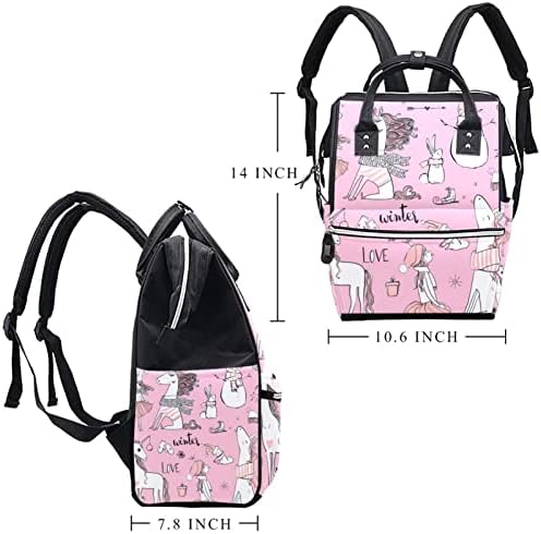 Mochila VBFOFBV Backpack, mochila de fraldas grandes, mochila de viagem, mochila de laptop para mulheres, rosa Flamingo Hibiscus