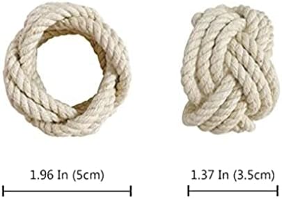 Ringos de guardanapo de corda náutica Conjunto de 8 anos, algodão Ring Napklap Rings Rings para Harvest, Ação de Graças, Natal,