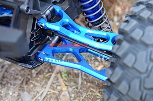 Gpm para traxxas x maxx 4x4 peças de atualização de alumínio/traseiro braços inferiores - 1pr azul