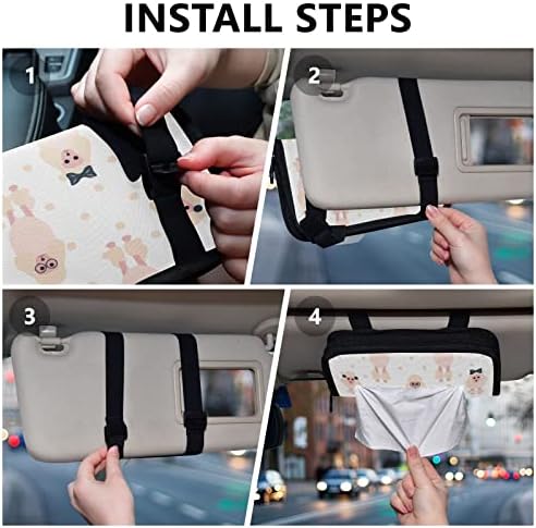 Holder de tecido de carro Pink-puodle-Study-Girl Dispenser Dispenser Holder Backseat Tissue Case