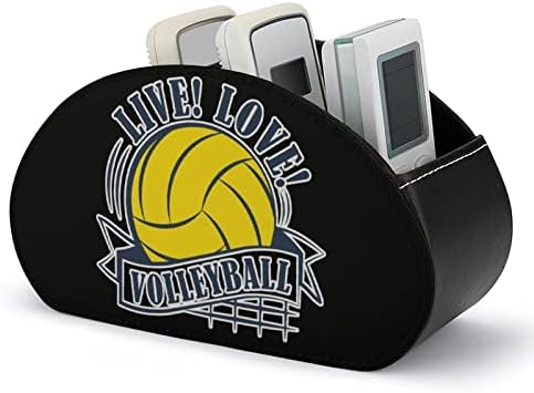 Live Love Volleyball TV Tits Remote Control Organizer Box PU Leather Home Storage Caddy Store com 5 compartimento