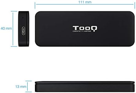 Tood TQE-2280B-Caso para SSD M.2 NVME PCIE, conexão USB-C, alumínio, indicador de LED, preto, 53 g.