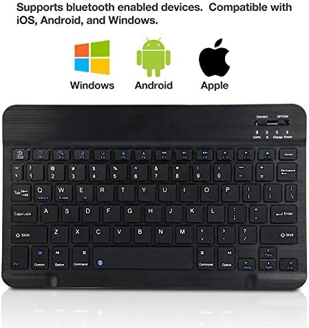 Teclado de ondas de caixa compatível com o teclado Bluetooth do Samsung Galaxy A51 5G - Slimkeys Bluetooth, teclado portátil com comandos integrados para Samsung Galaxy A51 5G - Jet Black