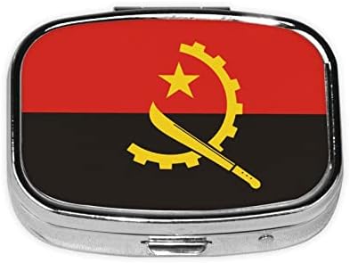 Bandeira de Angola Square Mini Box Caixa de metal Metic Mediciner Organizador Viagem Casa portátil amigável