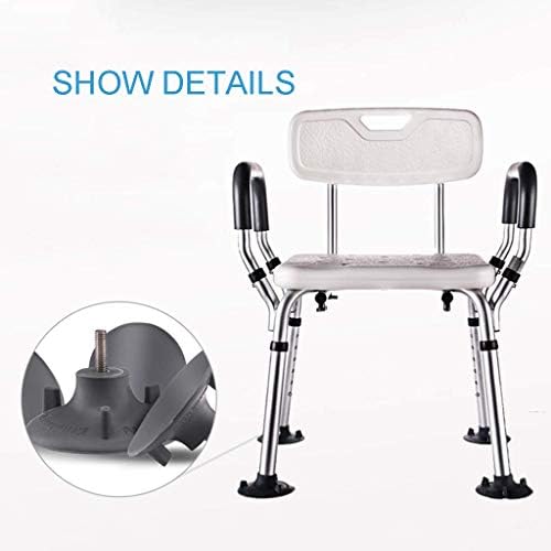Lzlyer Shower Chair Bathtub Portátil com apoios de braços acolchoados e costas, suporta até 300 libras
