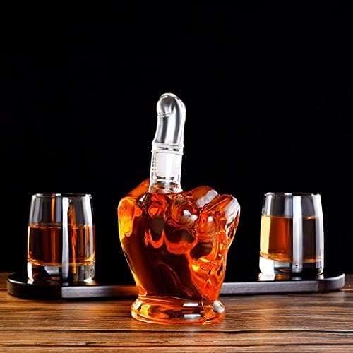 Decanter dedo médio dedo de dedo de 3 peças, garrafa criativa de punho criativo, ornamentos de personalidade da