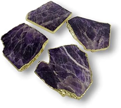 Serein Amethyst Coasters para bebidas Conjunto de 4 montanhas -russas de ágata de águia de goma natural Grel para ela, para ela,