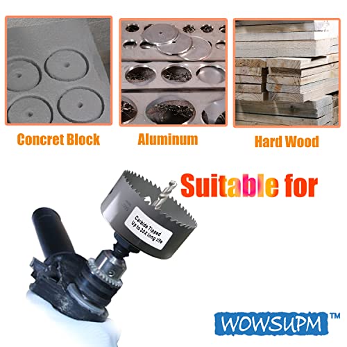 Wowsupm 5-1 /4 polegadas /133 mm Hole de carboneto SAW Corte profundo 2,36 ”Para materiais múltiplos, tábuas resistentes, mdf,