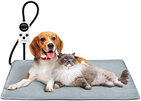 Almofada de aquecimento de animais de estimação de comfurya para cães, tapete elétrico de cama de gato com timer,