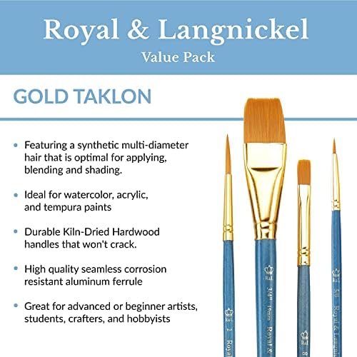 Royal Brush Manufacturing Royal e Langnickel Zip N 'Close 12 peças Brush, Taklon de ouro médio