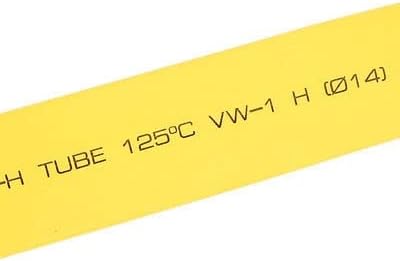 2pcs amarelo 14 mm dia 2: 1 tubulação de encolhimento de calor embrulhado de tubo de 33 pés 10m de comprimento