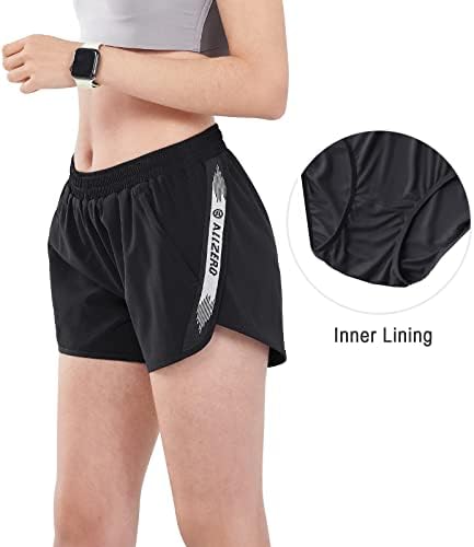 AllZero Women's Running Athletic Shorts 3 Treinamento de exercícios secos rápidos shorts esportivos leves shorts de ginástica