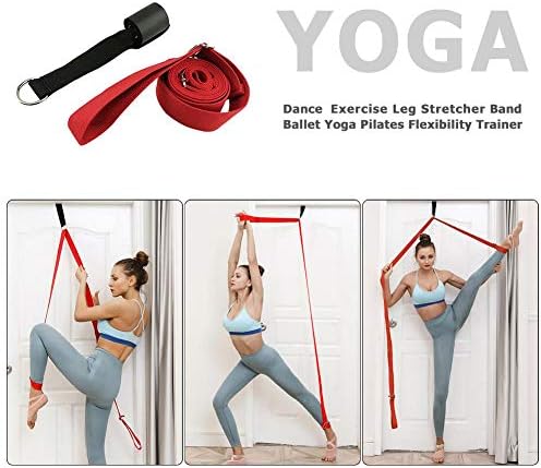 Manter de perna, flexibilidade de portas e cinta de alça de alongamento Cinturão de corda para ioga Cheer Dance Dance Ginástica Ginástica Porta do maca do maca de flexibilidade Equipamento de alongamento